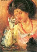 Lovis Corinth Dame mit Weinglas oil